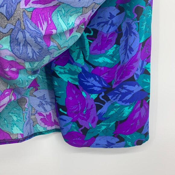 Jantzen Skirt Wrap Blue Floral Print Pull On Vintage Swimwear - Picture 6 of 8